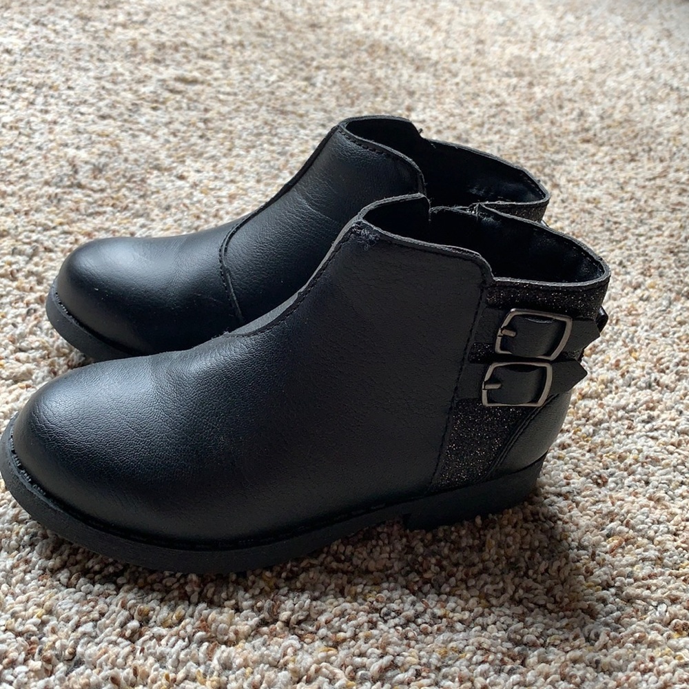 Girls black glitter zip OshKosh boots